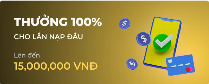 Banner khuyến mãi Thưởng 100%